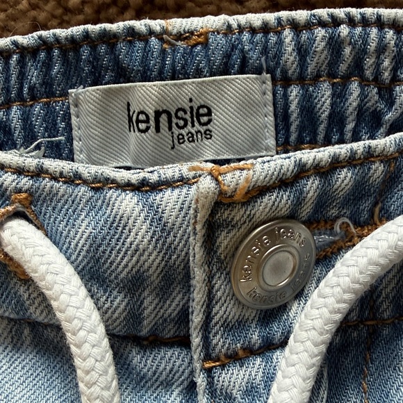 Kensie Light Blue Denim Joggers - Picture 2 of 4
